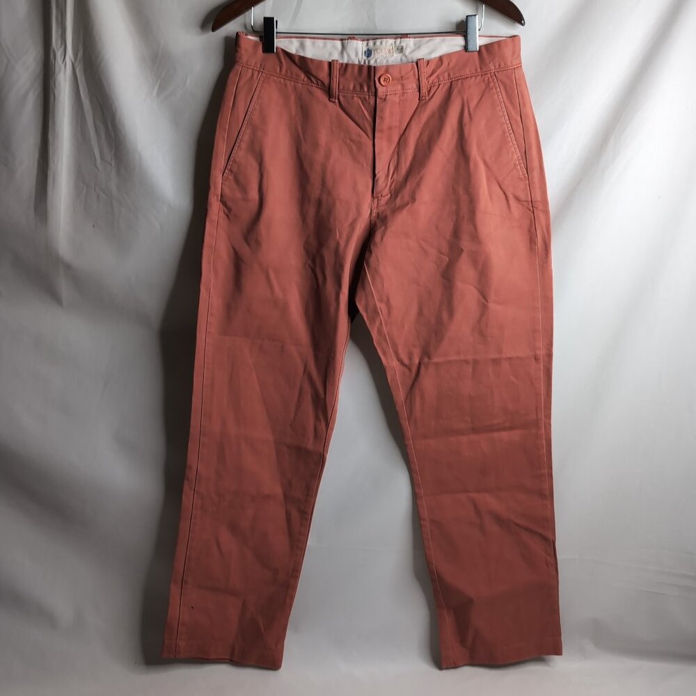 J.Crew Men's Straight Leg Brick/Red Khakis Chinos, Size 32W/30L